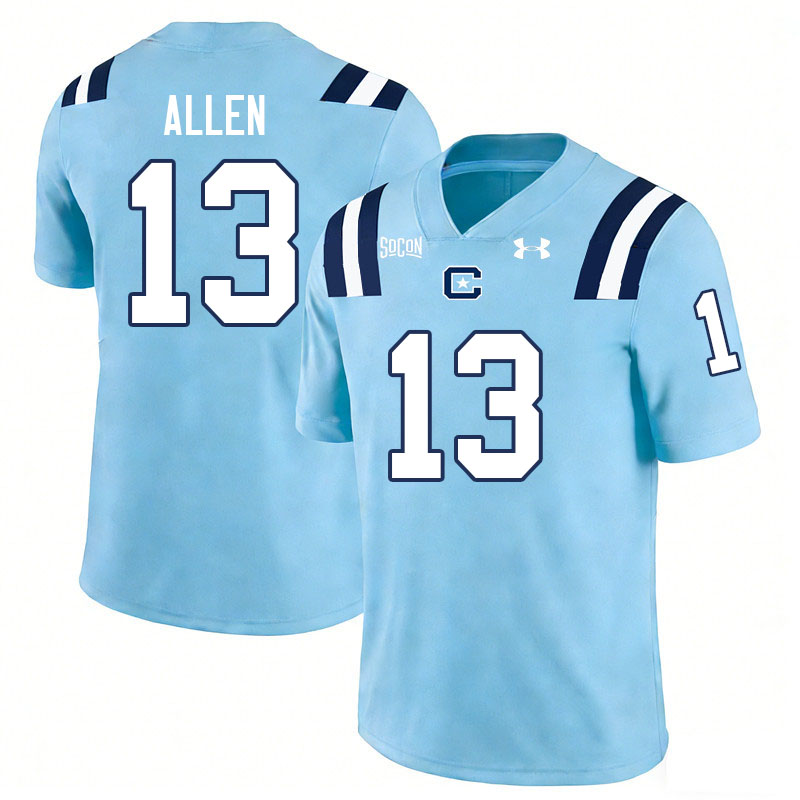 The Citadel Bulldogs #13 Cortez Allen College Football Jerseys,Uniforms-Light Blue